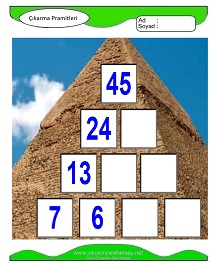 Çıkarma Pramidi Çalışma Sayfaları